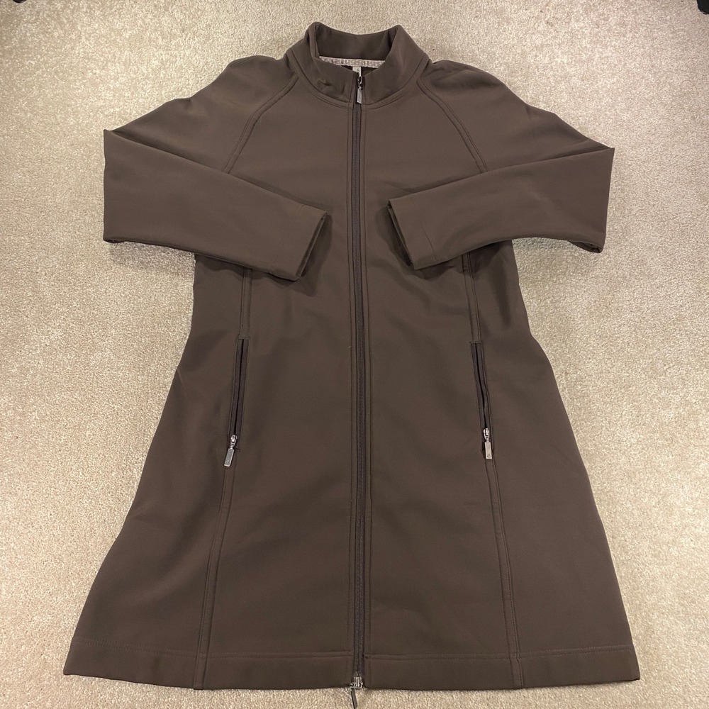 Jockey Person to Person Softshell Jacket Womens M Brown Full Zip Cinched Back